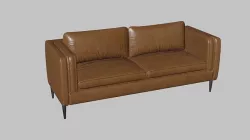 Leather European Sofa 3D model