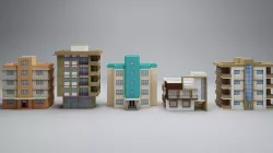 LOW POLY BUILDING COLLECTION 01 Low-poly 3D model