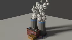 Low Poly Cartoon Factory 2 Low-poly 3D model