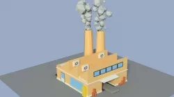 Low Poly Cartoon Factory 4 Low-poly 3D model