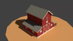 Low Poly Cartoony Granary Low-poly 3D model