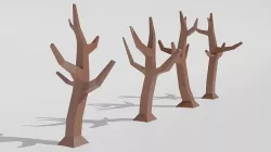 Low poly dead tree Low-poly 3D model