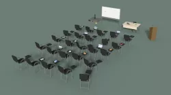 Low Poly Office Conference Hall Low-poly 3D model