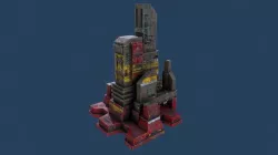 Low poly sci fi building Low-poly 3D model