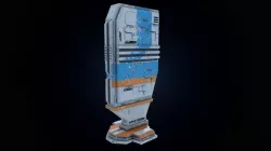 Low poly sci fi env building Low-poly 3D model