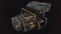 Low poly sci fi robot factory building Low-poly 3D model