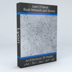 Lyon Road Network and Streets 3D model