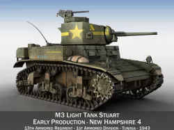 M3 Light Tank Stuart - New Hampshire 4 3D model
