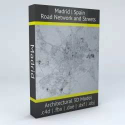 Madrid Road Network and Streets 3D model