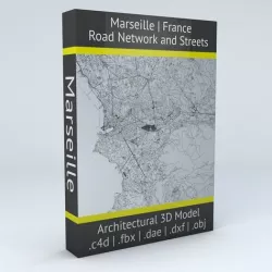 Marseille Road Network and Streets 3D model