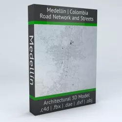 Medellin Road Network and Streets 3D model