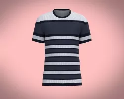 Mens White Stripe T-Shirt 3D model