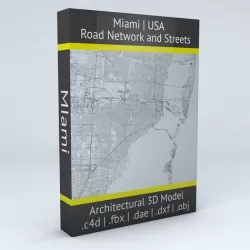 Miami Road Network and Streets 3D model