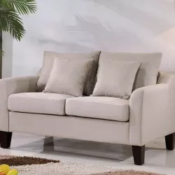 Michael Linen Flared Arm Loveseat with Reversible Cushions 3D model