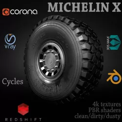 MICHELIN X OFFROAD WHEEL CLEAN DIRTY DUSTY  3D model