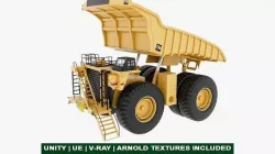 Mining Truck Rigged And Animation GameReady Low-poly 3D model