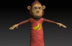 Monkey mom Low-poly 3D model