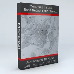 Montreal Road Network and Streets 3D model