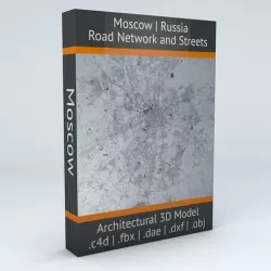 Moscow Road Network and Streets 3D model