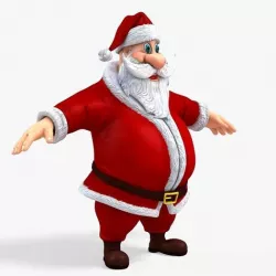 New cool Santa Claus with a big beautiful beard Low-poly 3D model