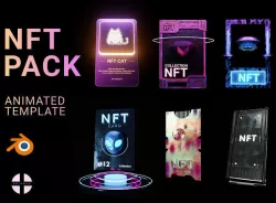 NFT PACK animated templates for Blender with textures 3D model