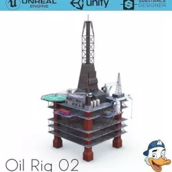 Oil Rig 02 Low-poly 3D model