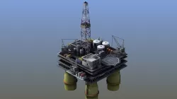 Oil Rig Low-poly 3D model