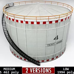 Oil tank gas industrial cylinder Low-poly 3D model