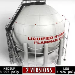 Oil Tank Industrial Sphere  Low-poly 3D model