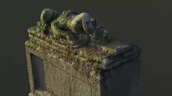 Old overgrown gravestone 3D model