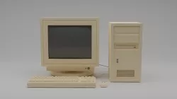 Old school computer 3D model Low-poly 3D model