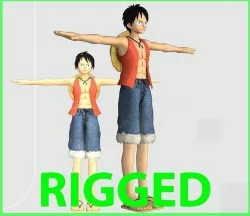One Piece Pirate Warriors - Monkey D Luffy Low-poly 3D model