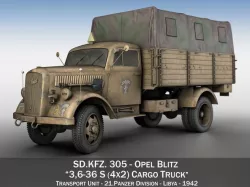 Opel Blitz - 21 Panzer-Division 3D model