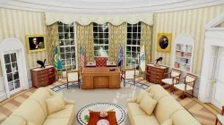 Oval Office Scenario Baked AR VR Ready Low-poly 3D model