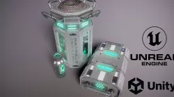 PBR Sci-Fi Lab Props Mini Collection Low-poly 3D model