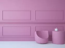 Pink molding wall scene with coffee table 3D model