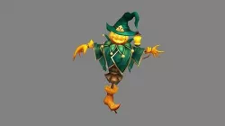 Pumpkin Scarecrow Monster Low-poly 3D model