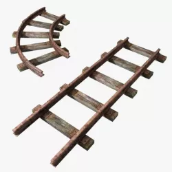 rails for mine Low-poly 3D model