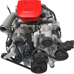 Red Car Engine 3D model