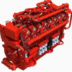 Red Diesel Engine 16 Cylinders 3D model