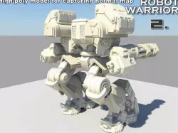 Robot Warrior 2 Low-poly 3D model