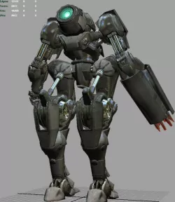 Robot Warrior Low-poly 3D model
