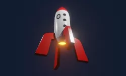Rocket Cartoon - Foguete Low-poly 3D model