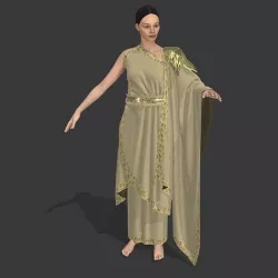 Roman woman  stola Low-poly 3D model