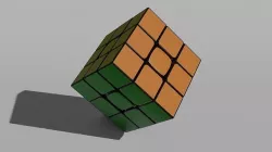 Rubik cube 3x3 low poly 3D model