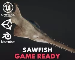 Sawfish Low-poly 3D model