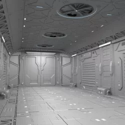 Sci-Fi hall environment 3D model