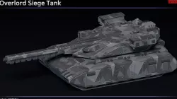 Scifi Overlord Siege Tank Low-poly 3D model