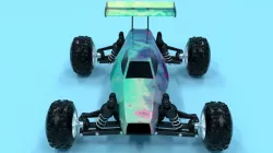 Simple RC car with working suspenshion Low-poly 3D model
