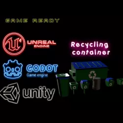 Simple Recycling Container Pack Low-poly 3D model